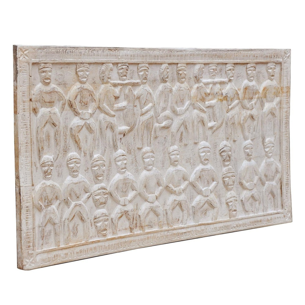 Indien großes Wandbild Dekor Holztafel Naturtöne Ethno Art bei Luxury Park