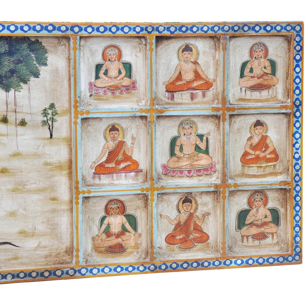 Indien Kopfteil Bett breites Wandbild mit traditionellen religiösen Motiven
