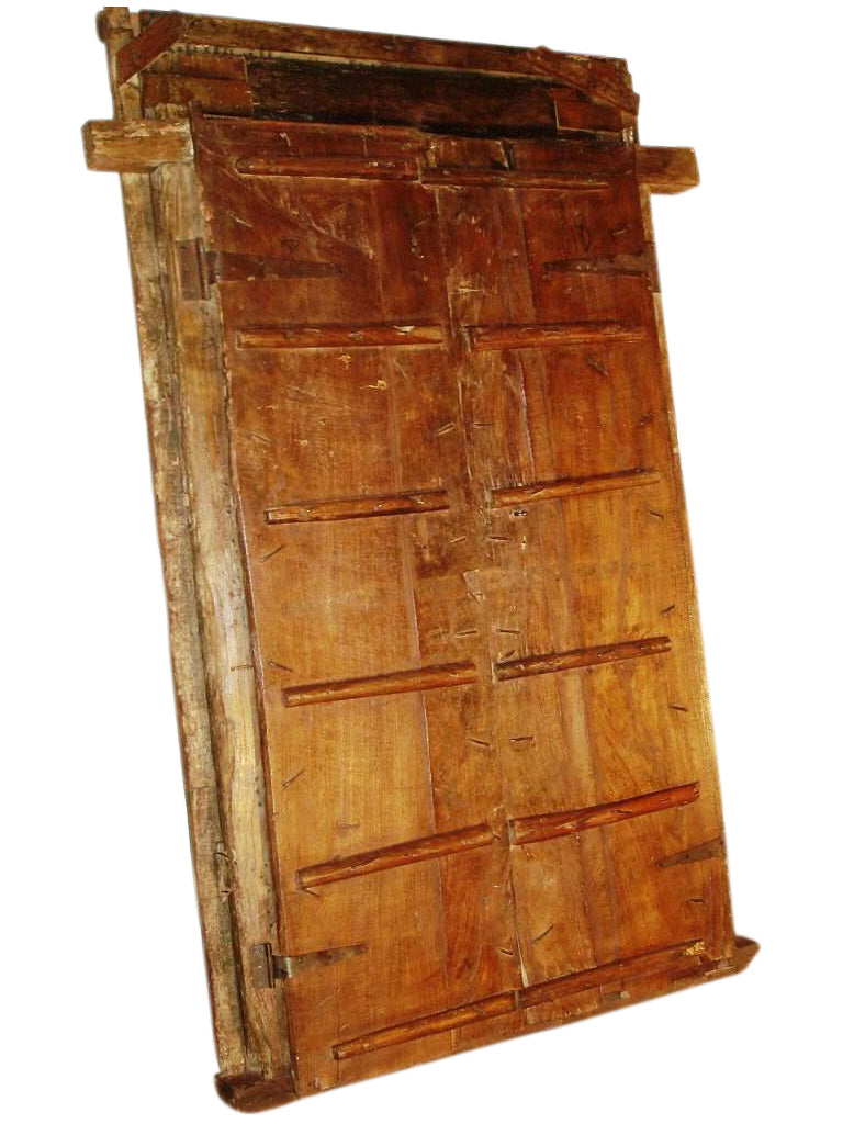 Honig Dunkel farbene Tür antik ca. 120J aus Indien/Rajasthan.Luxury Park