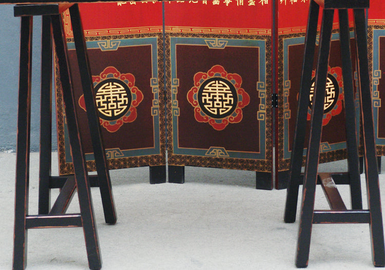 Luxury-Park Filigraner Schwarzer China Schreibtisch – Elegante Anrichte