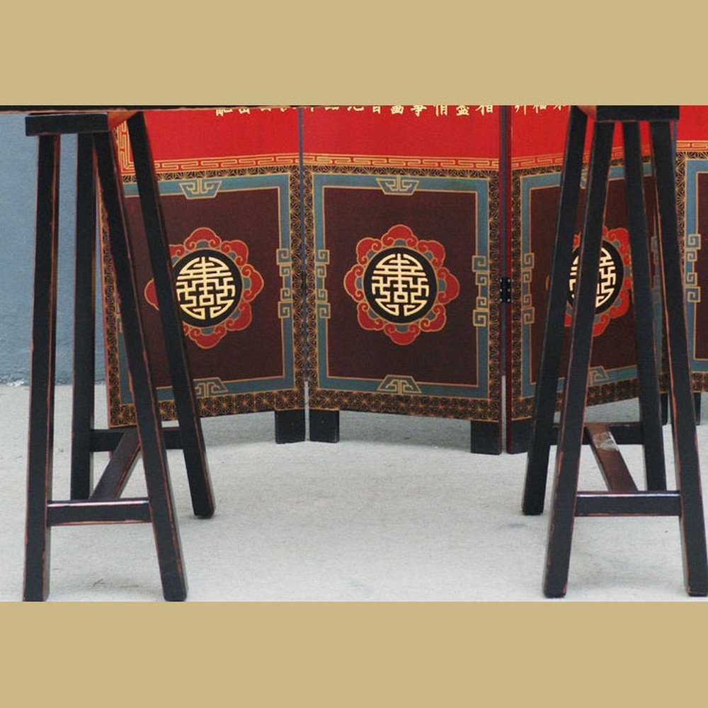 Luxury-Park Filigraner Schwarzer China Schreibtisch – Elegante Anrichte