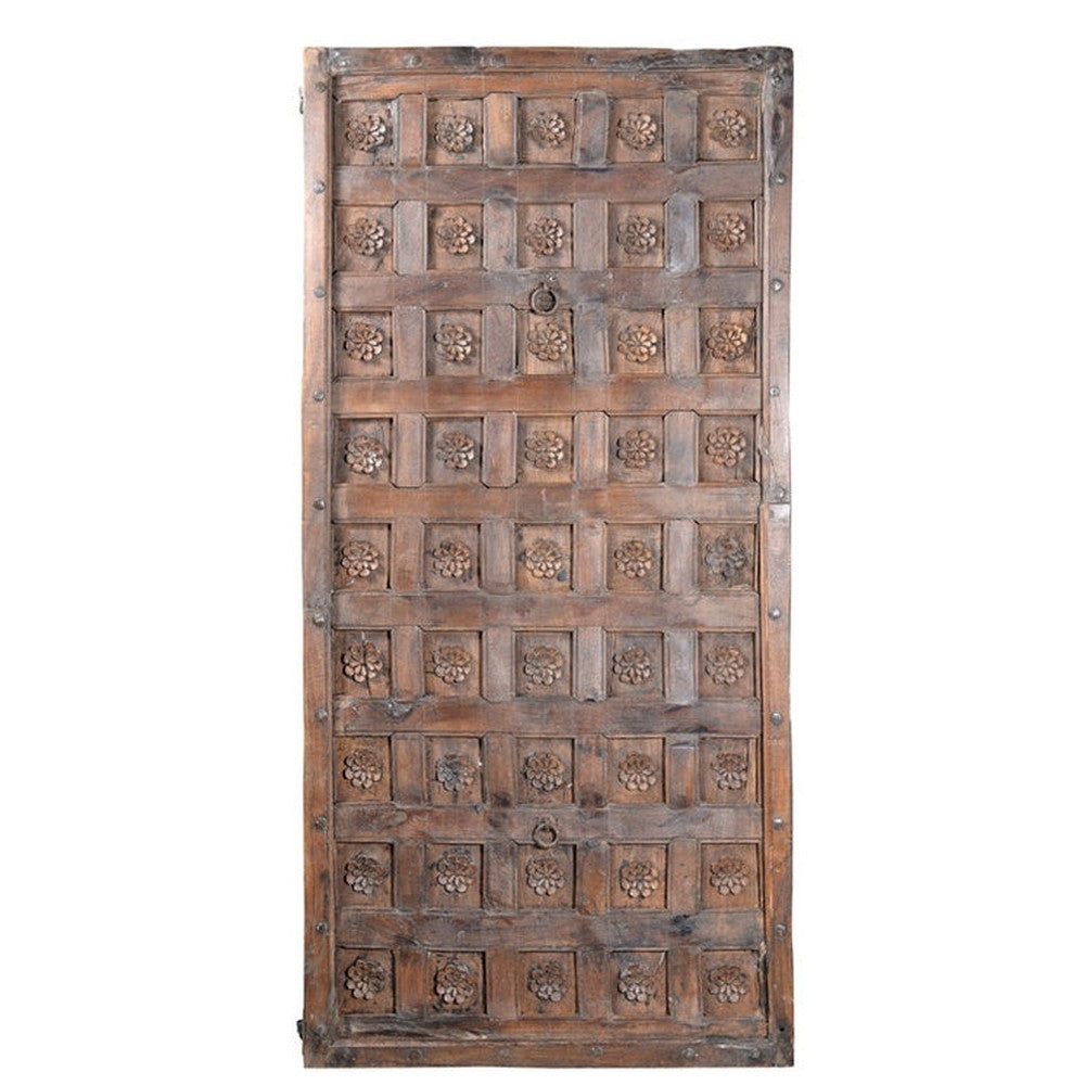 India Kassetten Decken Panell naturfarbenes Hartholz geschnitzt Provinz Rajasthan ca 1930