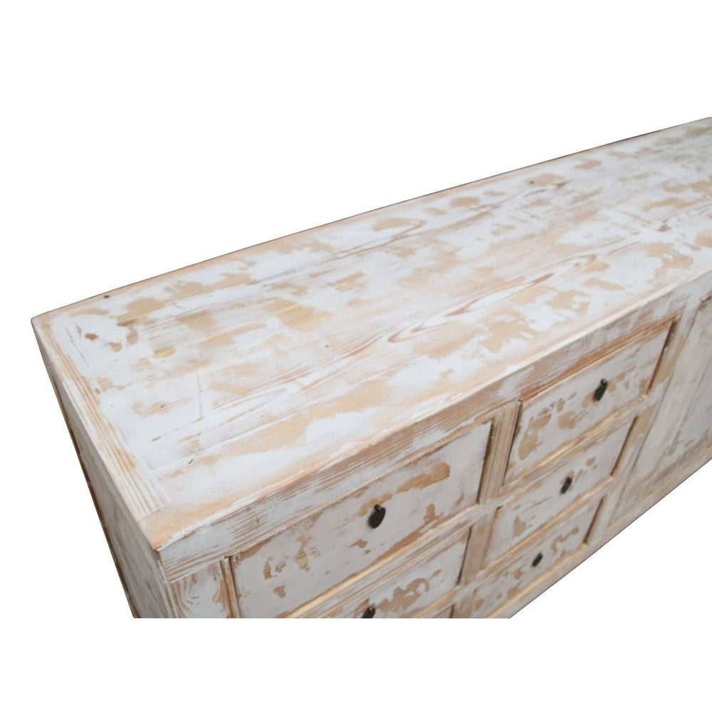 China Sideboard alt weiss Vollholz vintage finish