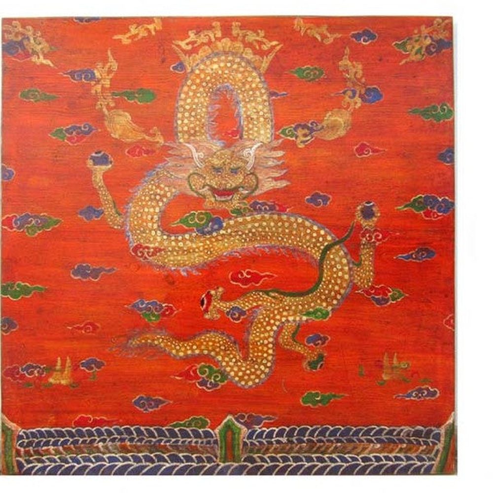 Tibet Wandbild auf gemalt auf recycletem Holzuntergrund