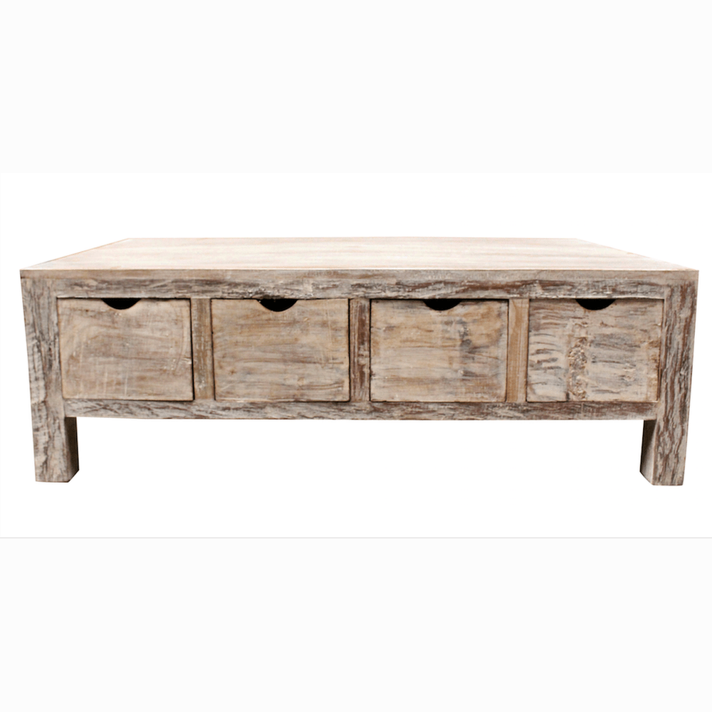Indien Couch-Tisch Vintage White Finish