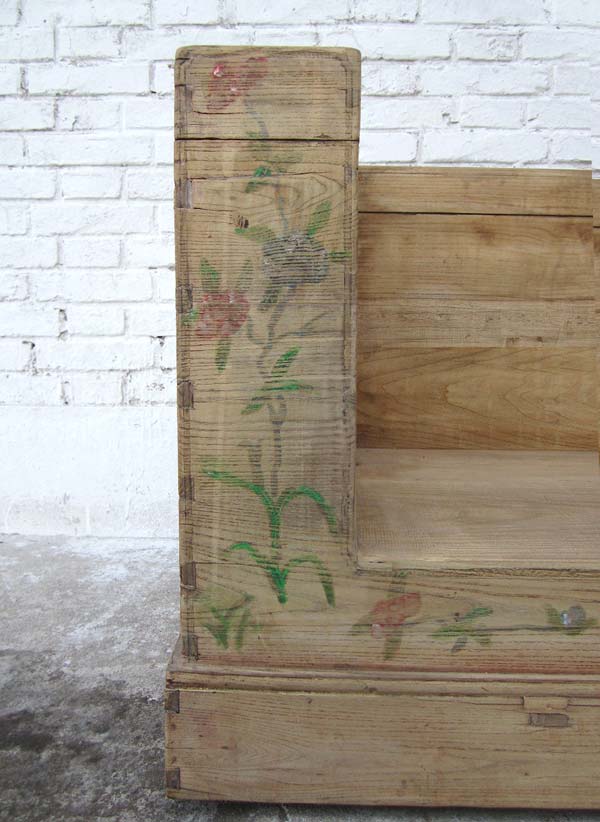 China Beijing um 1920 klassische Sitzbank Sessel helle Ulme naturfarben
