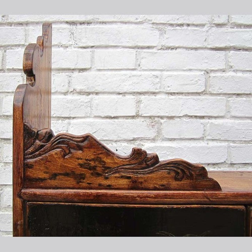 China Shanxi ca 1890 alter Hausaltar Regal Schrein Pappelholz naturfarben