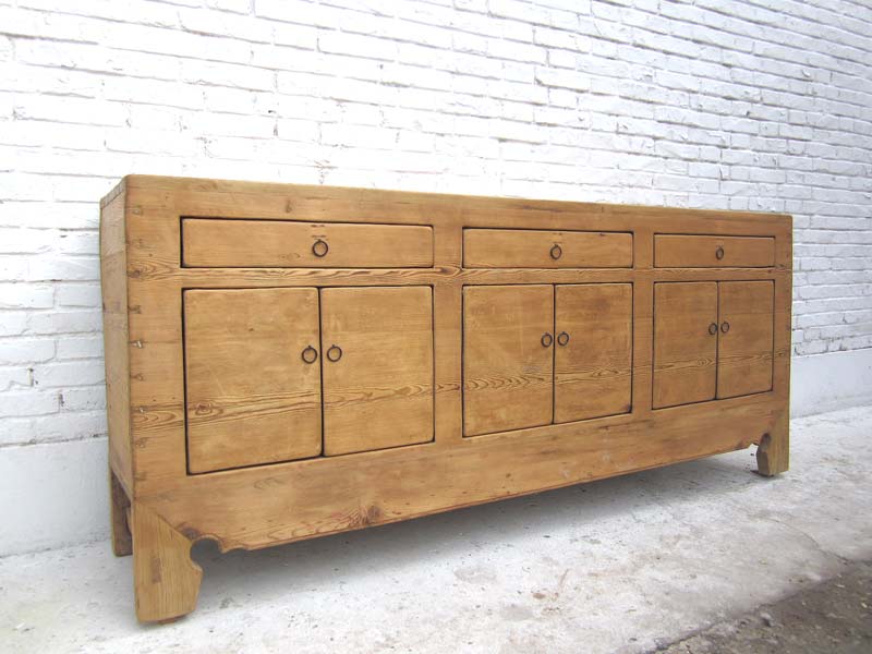 China Sideboard Hebei breite Schubladen Kommode brushed Optik aus Ulmenholz