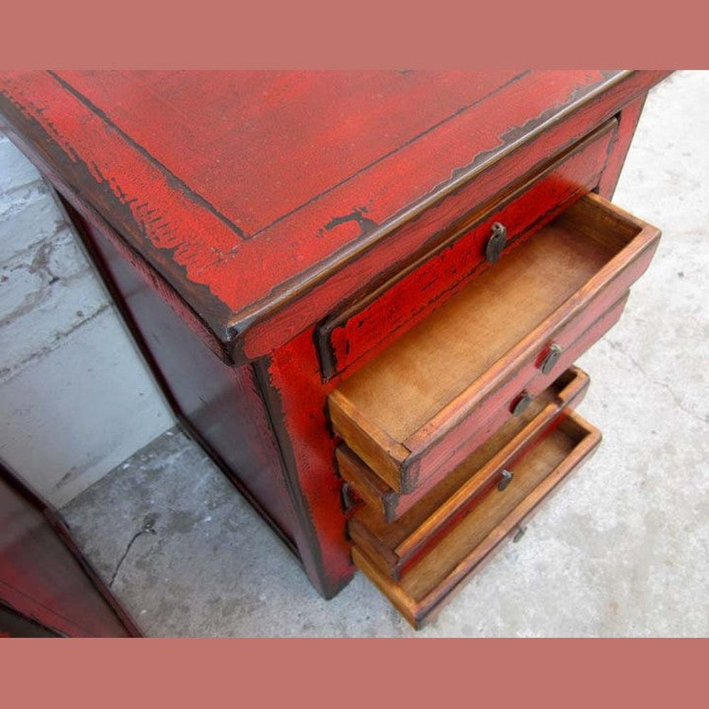 China 1x Kommode Schubladenkommoden Nachtschränke mit 6 Schüben rotbraune Pinie von Luxury-Park