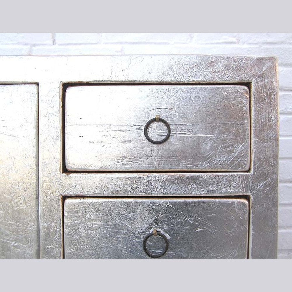 China elegante hochbeinige Konsole Garderobentisch silber lackierte Pinie von Luxury Park