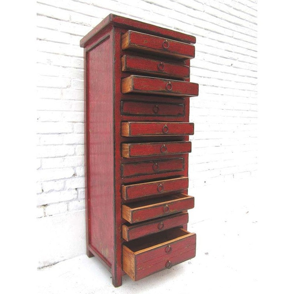 China Schubladenkommode Büro Sammlerschrank Pinie rotbraunes finish. Luxury-Park