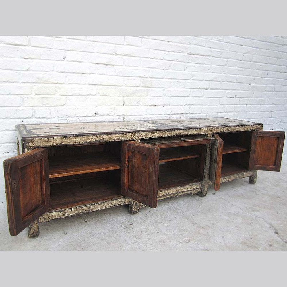 China breites Lowboard Anrichte für Flatscreen im Shabby chic Look Doppeltüren schmutzweiße Pinie von Luxury-Park