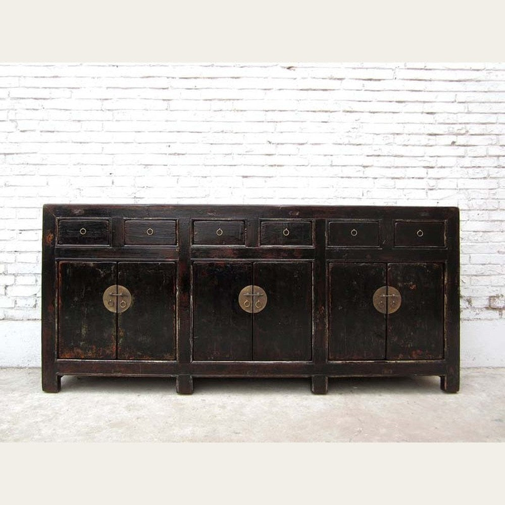 China Sideboard Massivholz Schwarz
