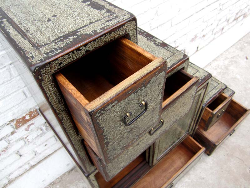 China Treppenkommode shabby chic grauweiß beidseitig verwendbar von Luxury-Park