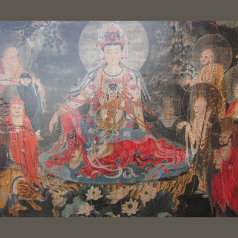 Asien breites Wandbild heller Rahmen Pinie Beijing etwa 80 Jahre alt