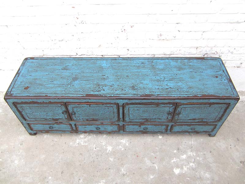 China TV Lowboard Kommode heavy used vintage Optik in Blau