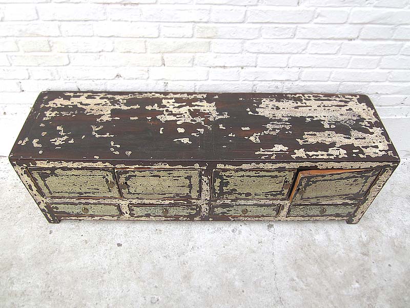 China Shabby chic Lowboard flache Anrichte für TV Flachbildschirm vier Türen und Schübe Pinie Luxury-Park