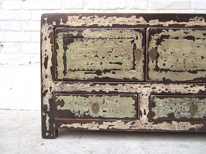 China Shabby chic Lowboard flache Anrichte für TV Flachbildschirm vier Türen und Schübe Pinie Luxury-Park