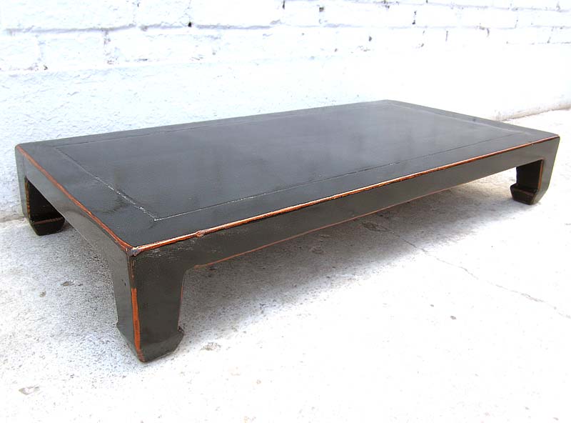Asien niedriger Tisch 100x50cm schwarz Antikfinish Pinienholz