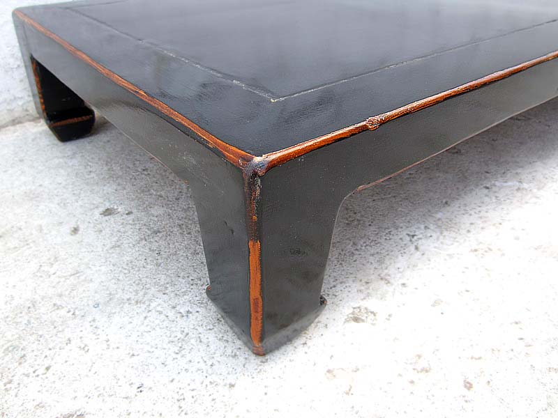 Asien niedriger Tisch 100x50cm schwarz Antikfinish Pinienholz