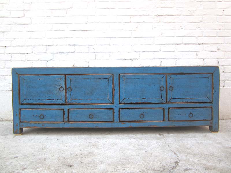 Asien TV Lowboard azurblau vintage style 140x38x45cm
