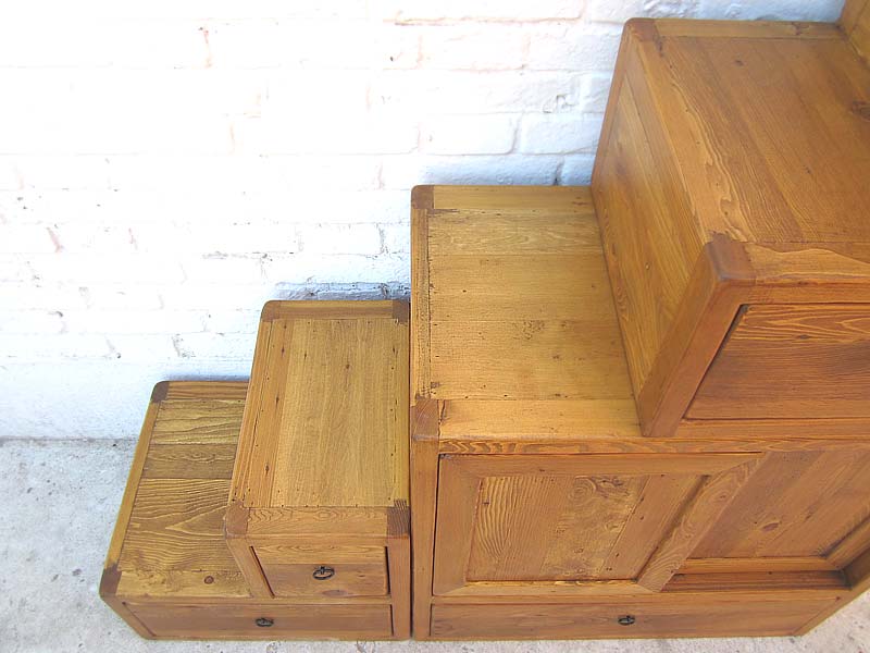 China Treppen Kommode Schrank Landhausstil Pinie Naturholz