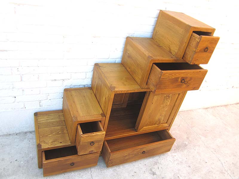 China Treppen Kommode Schrank Landhausstil Pinie Naturholz