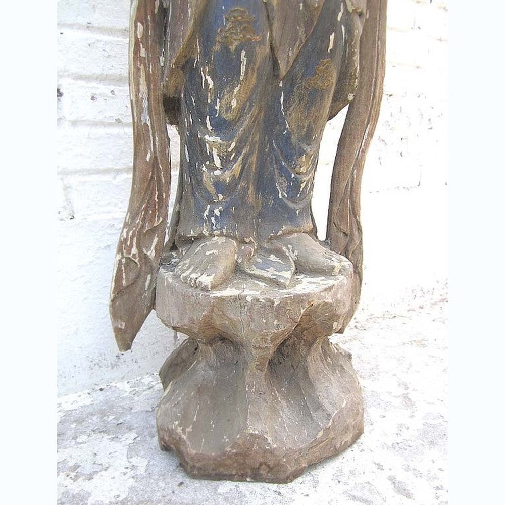 Göttin Guanyin stehend große Statue Skulptur Pappelholz 90 Jahre alt von Luxury Park