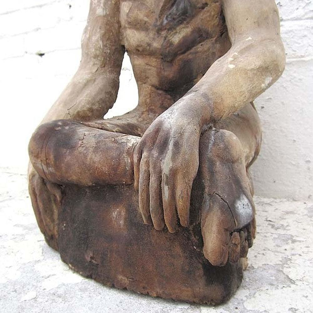 China 1920 Figur Der Fastende Meditation Skulptur buddhistisch Pappel von Luxury Park