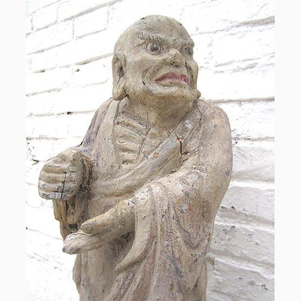Tempel Skulptur Der Streitende Standfigur buddhistisch Pappelholz China 1920 von Luxury Park