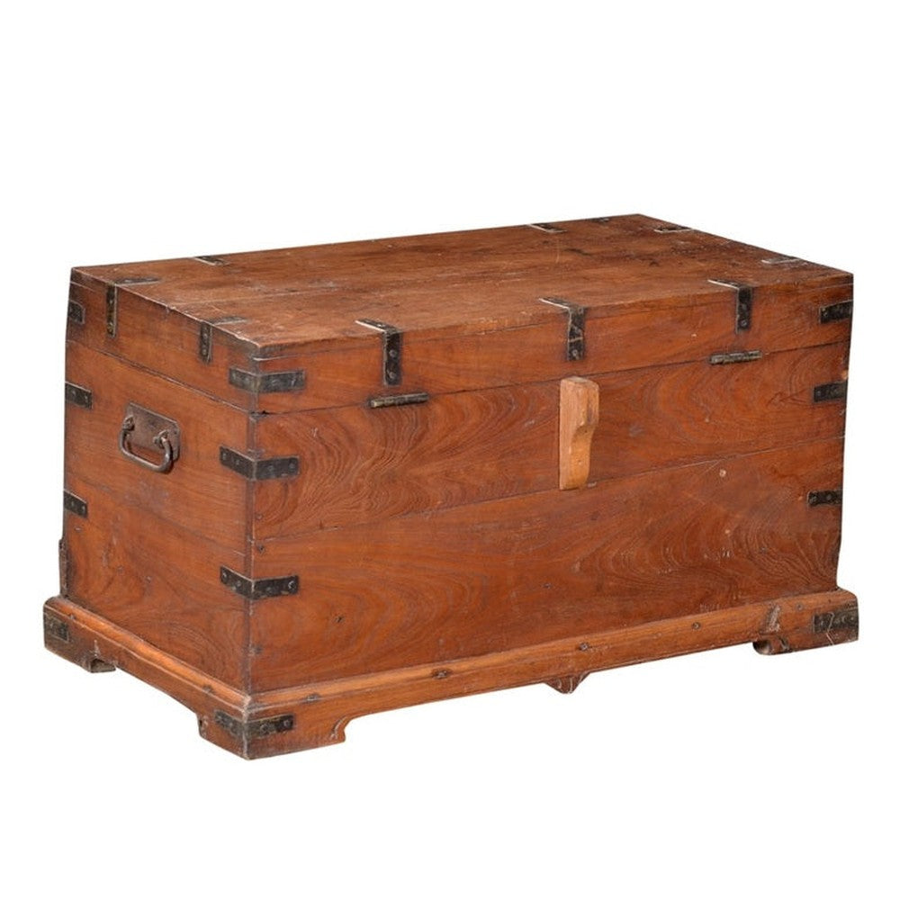 Indien 1930 massive Truhe Box Schubladen im Sockel Teak