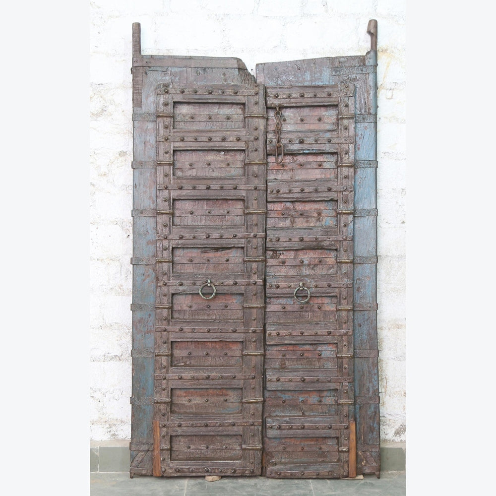 Indien massive Tür antik Teak VI-ED-025