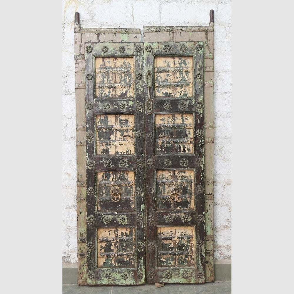 Indien massive Tür antik Teak VI-ED-030