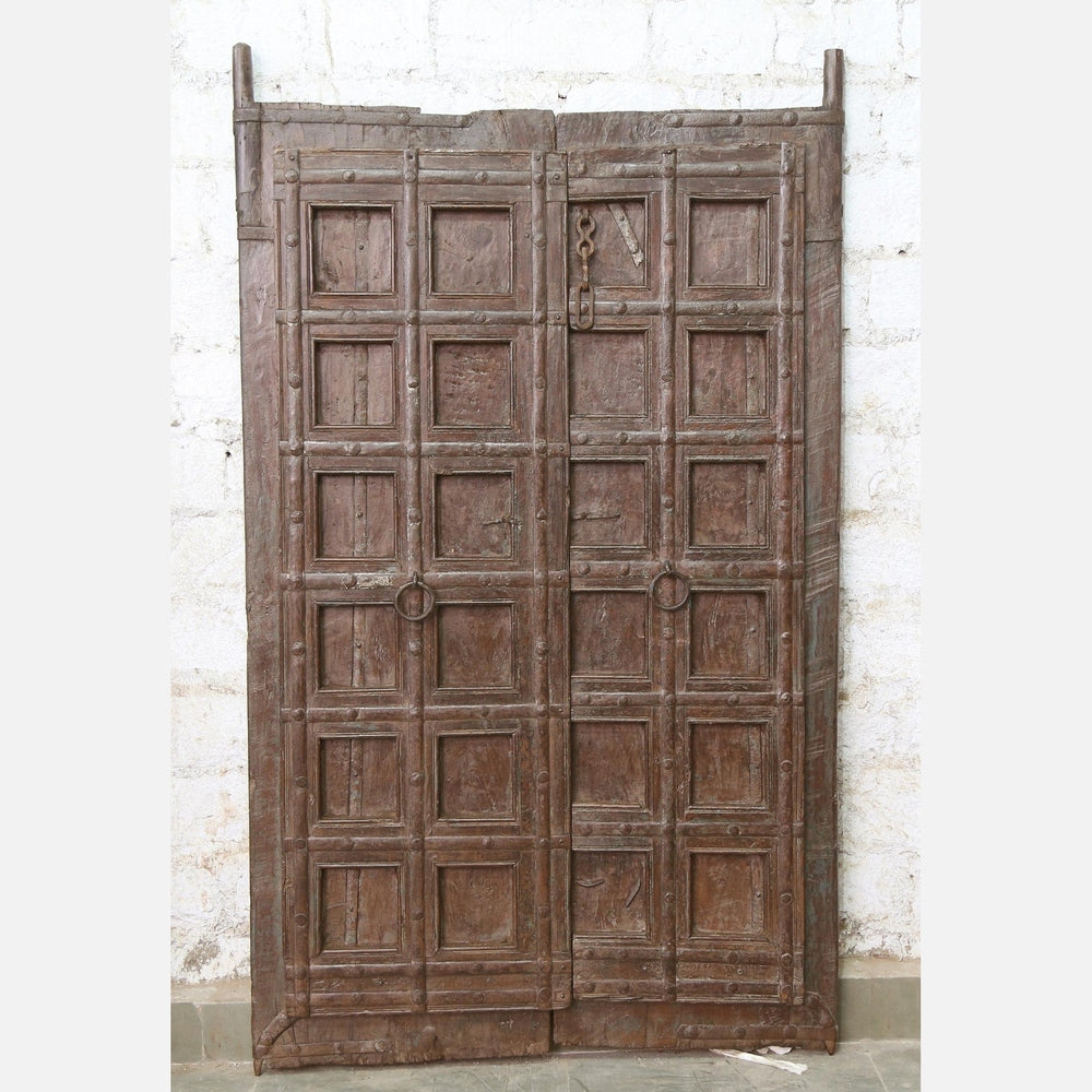 Indien massive Tür antik Teak VI-ED-031