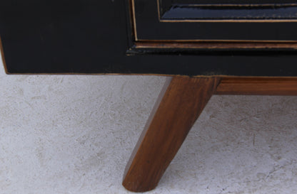 XXL China Lowboard massiv Holz Schwarz