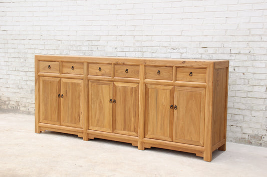 Aufwendig verarbeitetes Chinesisches Sideboard aus massivem Naturholz
