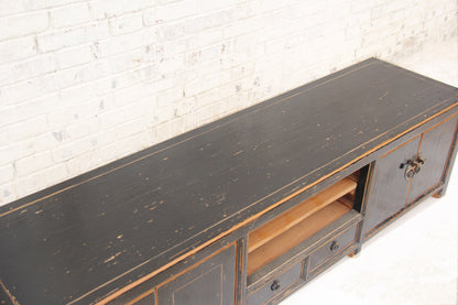 Chinesisches Massivholz Lowboard im klassisch Schwarz