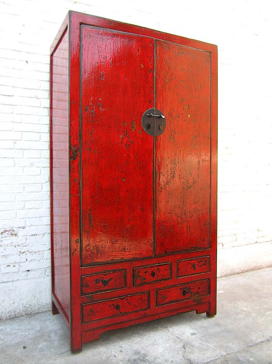 Chinesischer Kleiderschrank aus Massivholz