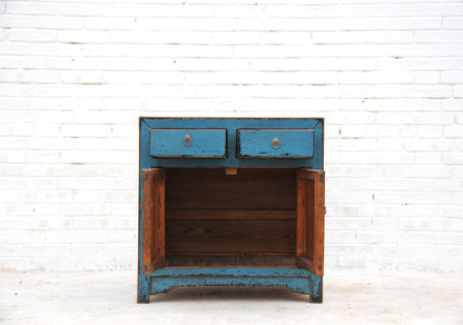 Asia Kommode Shabby Chic Stil aus Massivholz mit metalischen Knäufen