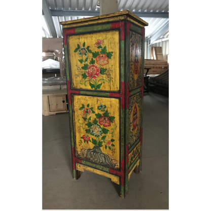 Tibet Konsole Nichenschrank bunte Motivbemalung