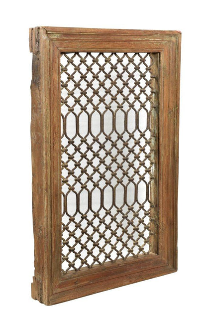 Traditionelles Jali Fenster aus Teakholz 