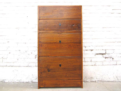China dunkelbraune Flur Kommode Schuhschrank vintage Holz seitliche Schübe  im Kopfteil