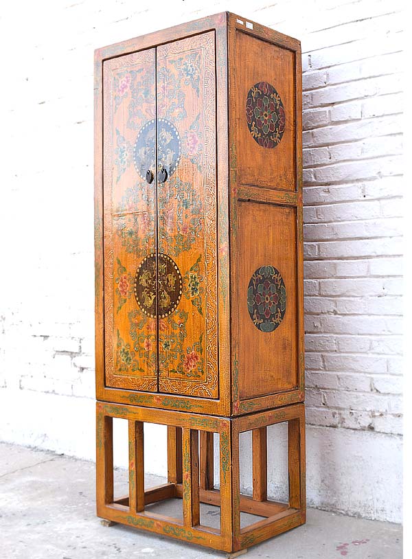 China Tibet Kommode Gelb Schwarz