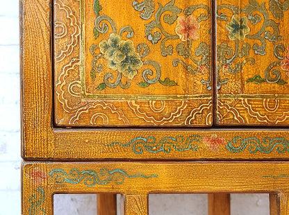 China Tibet Kommode Gelb Schwarz