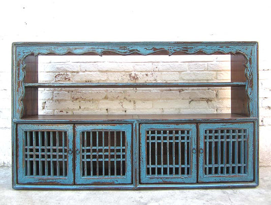 Asien  Anrichte Regal Ziergitter azurblau Pinie