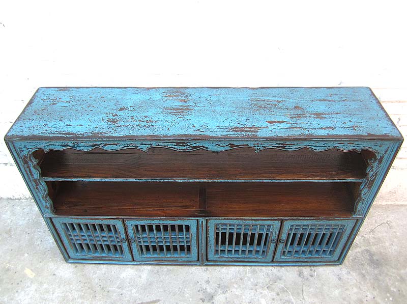 Asien  Anrichte Regal Ziergitter azurblau Pinie