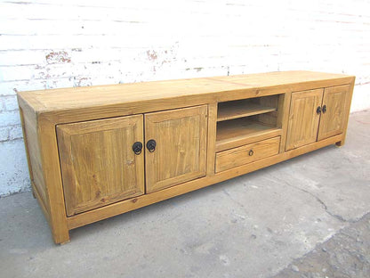 Asien sehr große TV Kommode Lowboard für Flatscreen antik vintage helles Holz Landhausstil