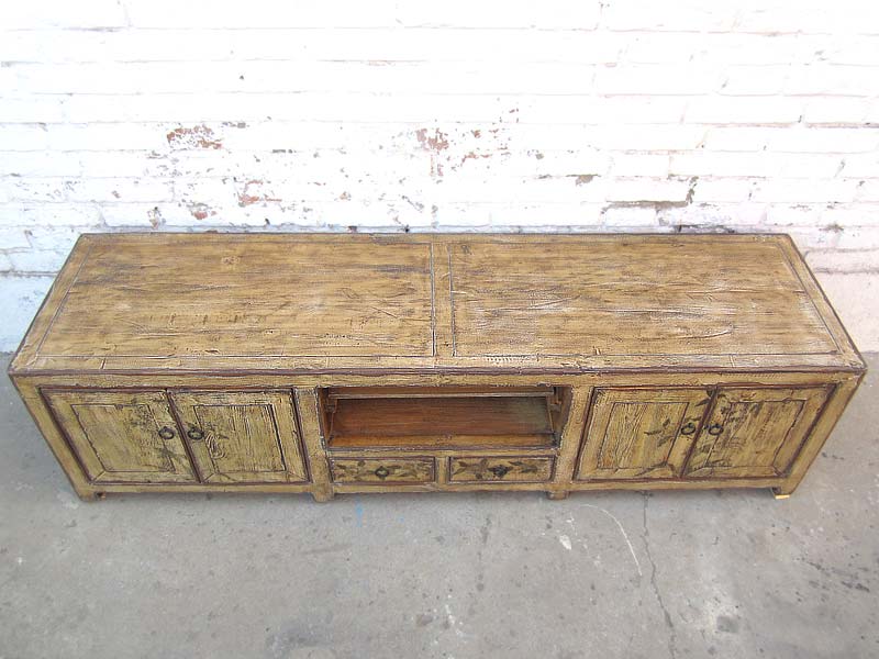 China große Fernseh Kommode Lowboard für Flachbildschirm antik Look vintage finish Holz