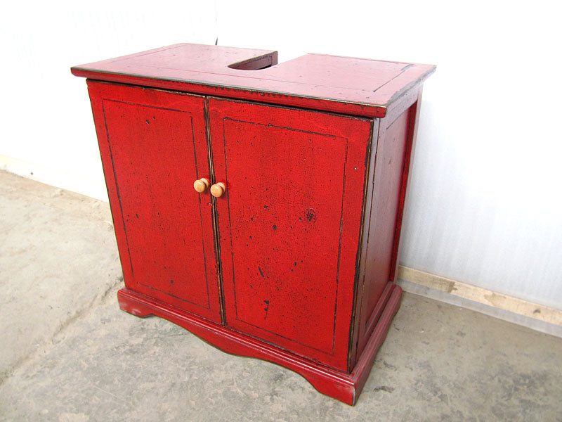 China Waschtisch Unterschrank Pinie Hochglanz Rot