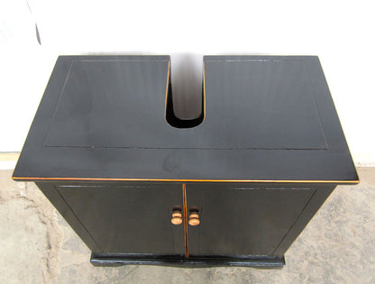 China Unterschrank Waschtisch  Pinie Hochglanz schwarz